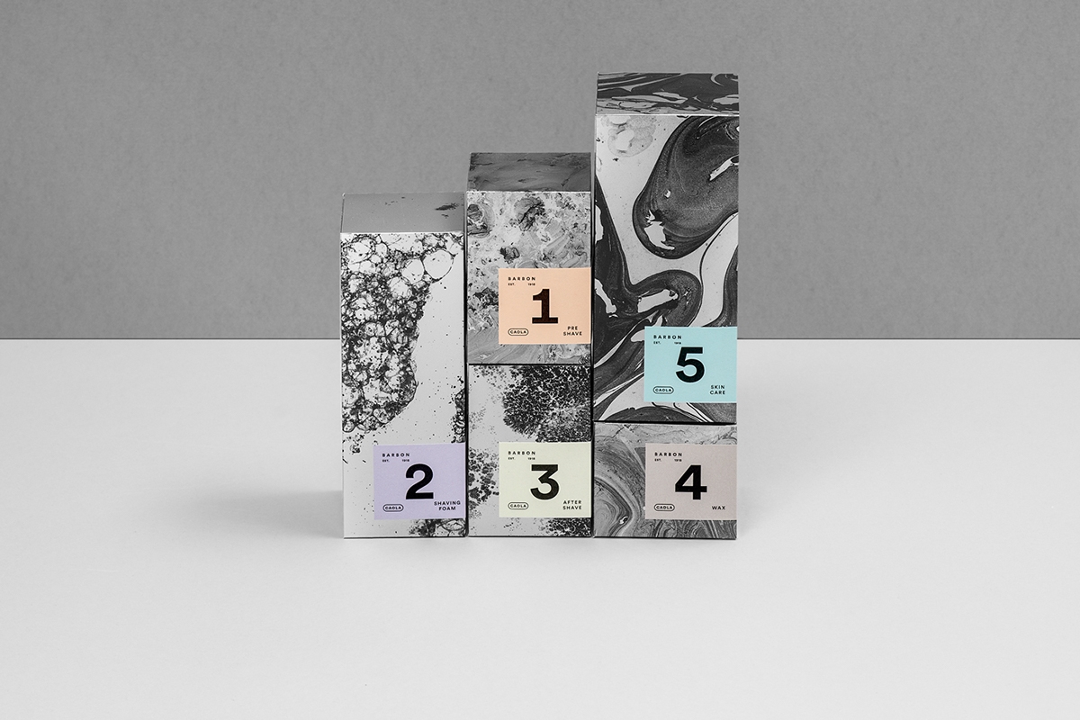 男士剃須系列產品包裝設計，包括全套的護膚化妝品